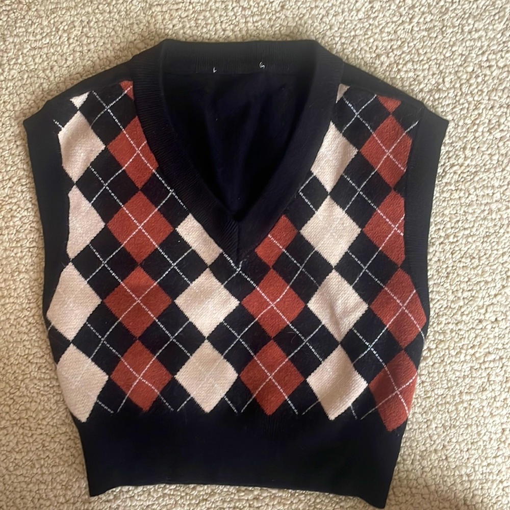 Black Brown Sweater Vest